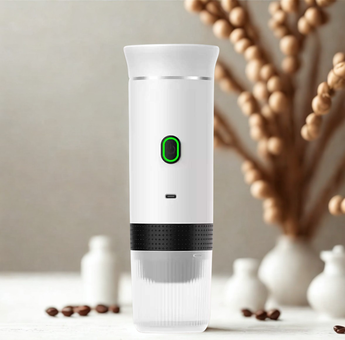 PocketCaffé – Hordozható, vezeték nélküli kávéfőző (fehér)