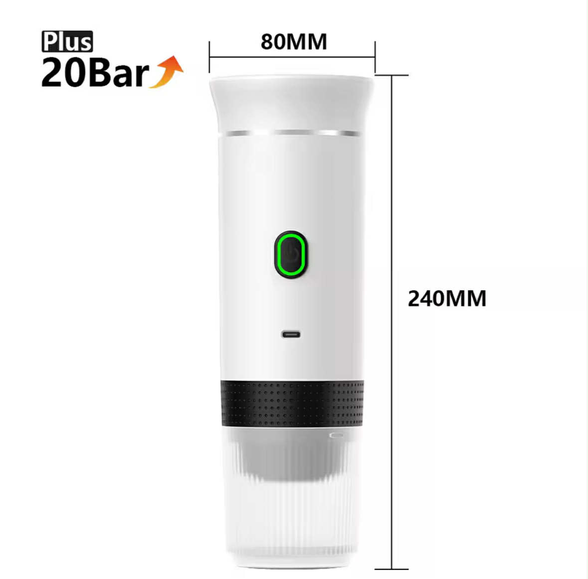 PocketCaffé – Hordozható, vezeték nélküli kávéfőző (fehér)