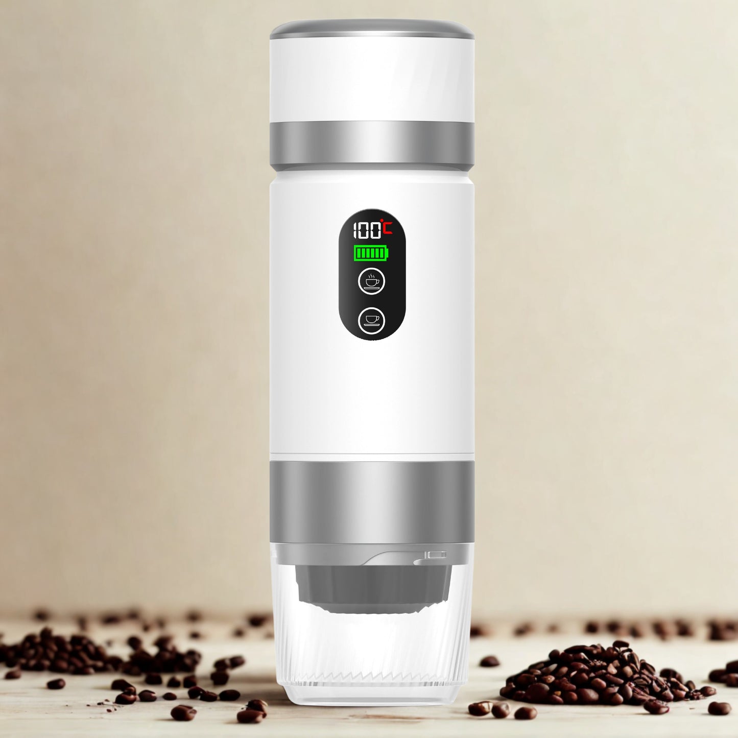 PocketCaffé – Hordozható, vezeték nélküli kávéfőző (fehér)