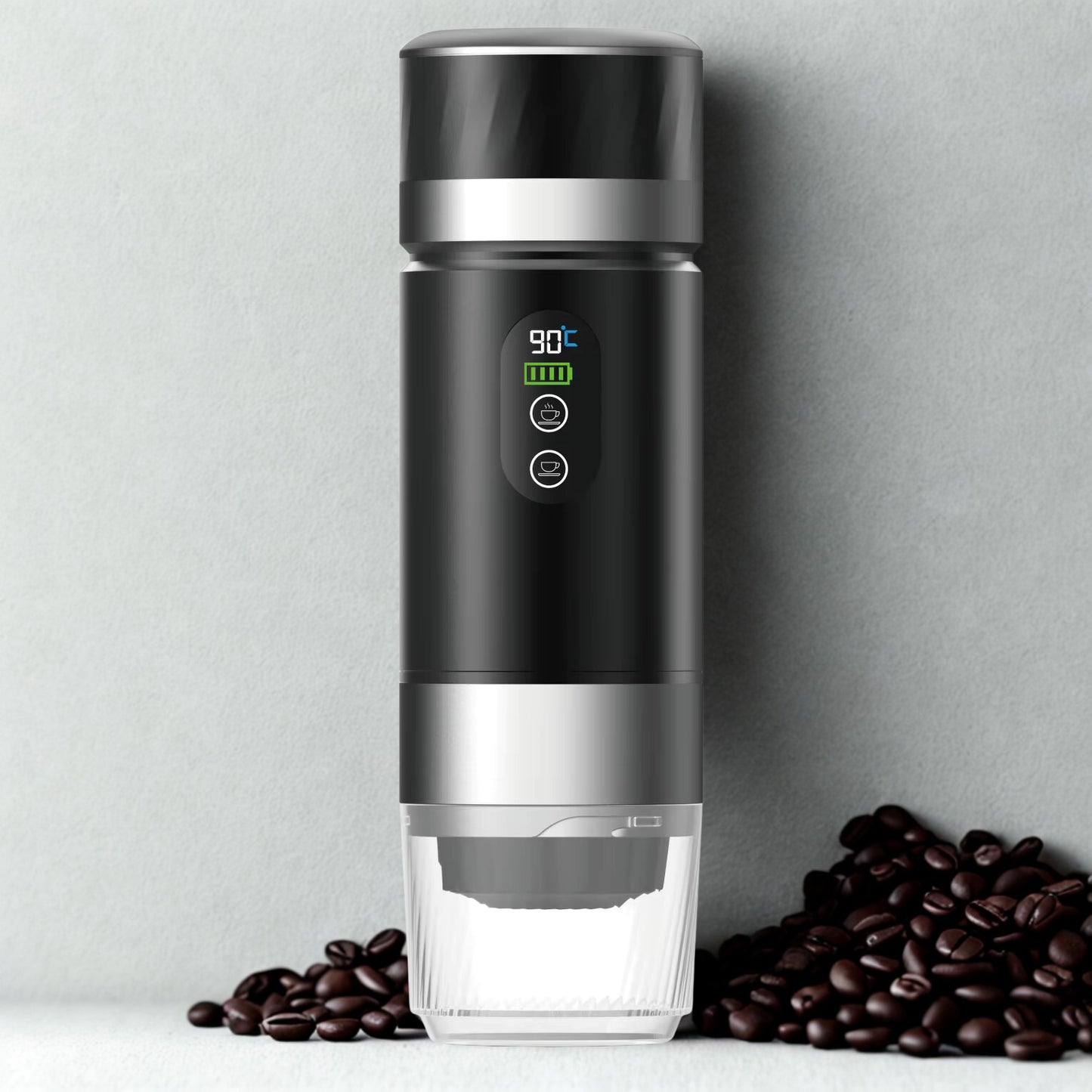 PocketCaffé – Hordozható, vezeték nélküli kávéfőző (fekete)