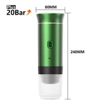 PocketCaffé – Hordozható, vezeték nélküli kávéfőző (zöld)