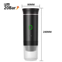 PocketCaffé – Hordozható, vezeték nélküli kávéfőző (fekete)