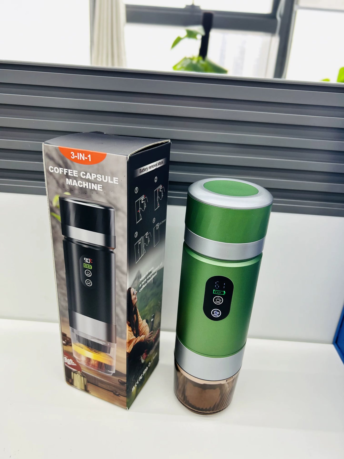 PocketCaffé – Hordozható, vezeték nélküli kávéfőző (zöld)