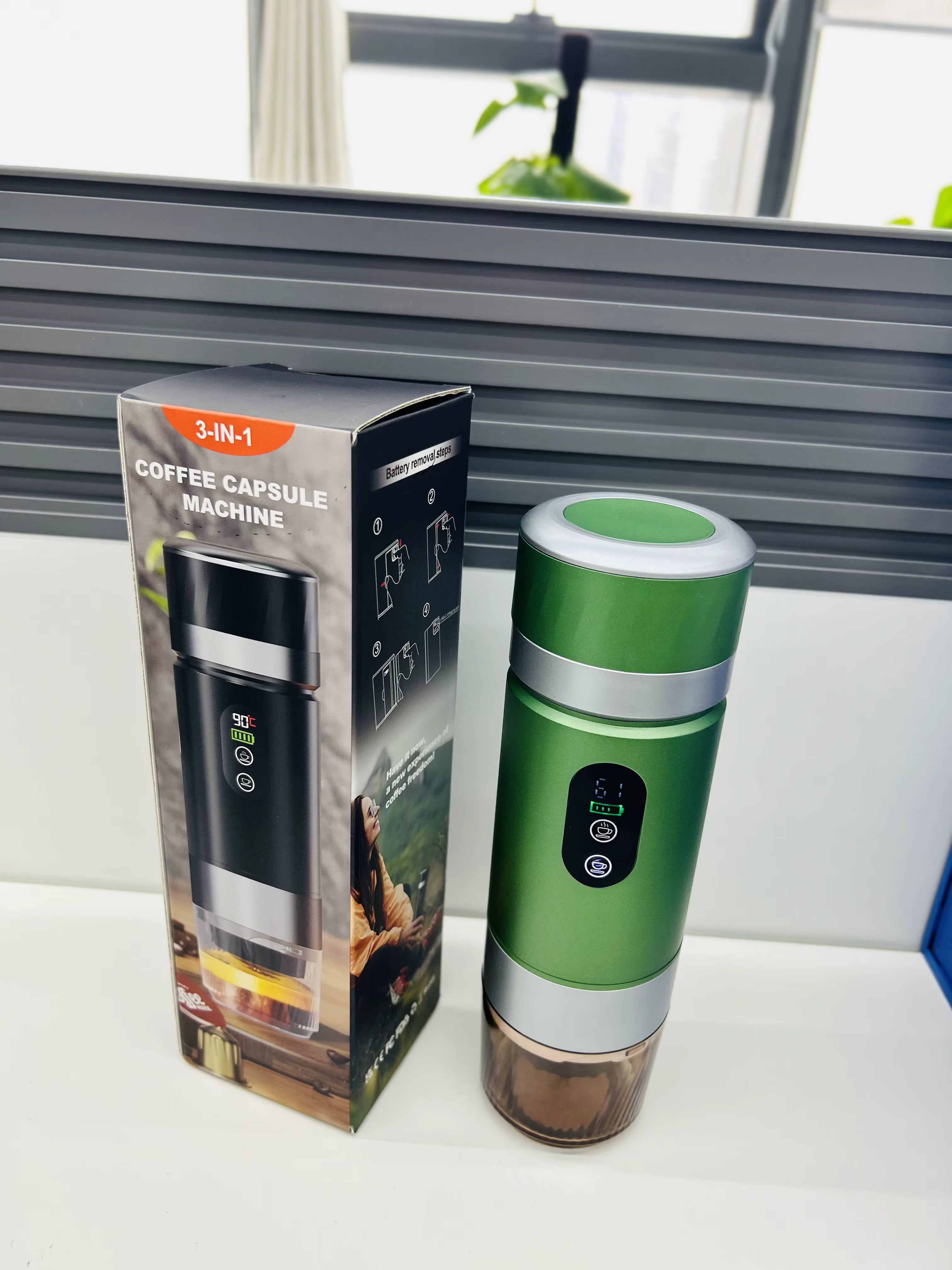 PocketCaffé – Hordozható, vezeték nélküli kávéfőző (zöld)